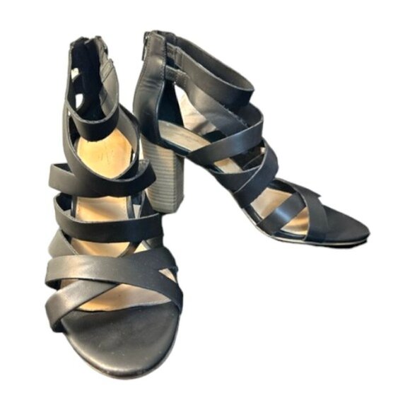 Universal Thread Women’s Black Strappy Heeled Sandals Size 9 - Picture 1 of 11